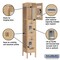 Salsbury Industries 3 Tier Vented Locker, 12"Wx66"Hx12"D, 3 Door, Tan, Unassembled 73152TN-U - alternate 4